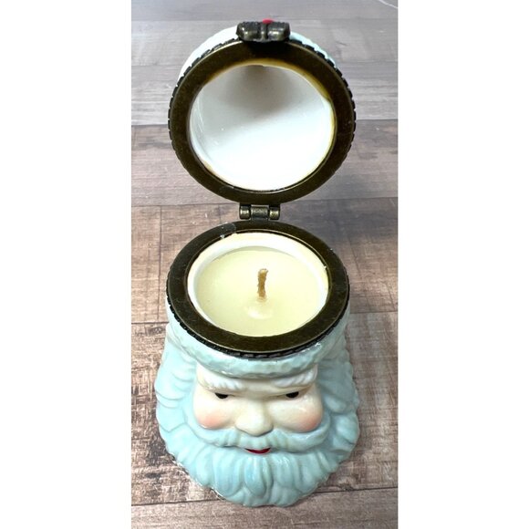 Vintage Santa Claus Porcelain Trinket Box With Candle - Picture 3 of 3